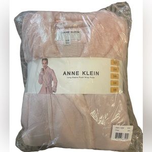 Anne Klein Long Sleeve Plush Wrap pink robe S/M